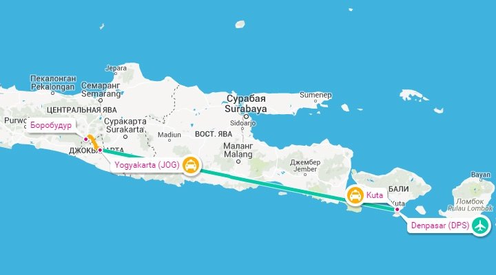 Борабудур на карте Индонезии